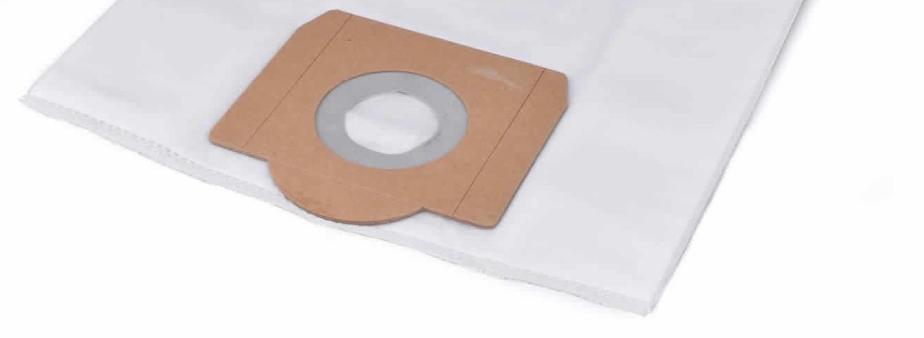 Synthetic dust filter bag, made of 3 to 5-ply fleece material.